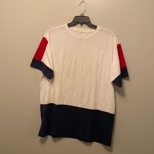 Red white and blue target shirt